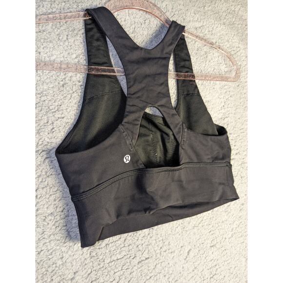 Lululemon Size 8 Womens Black Glide & Stride Sports Bra Yoga Fitness Gym Workout - Picture 5 of 6